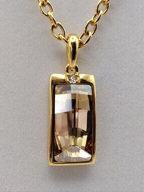 Annaleece by DeVries 22K Gold Electroplated Brass Swarovski Necklace